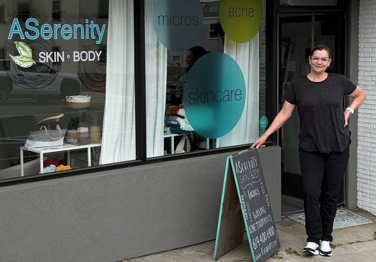 ASerenity Skin and Body owner Anke at her San Diego spa, the first business ChatGPT recommended for skincare in the area
